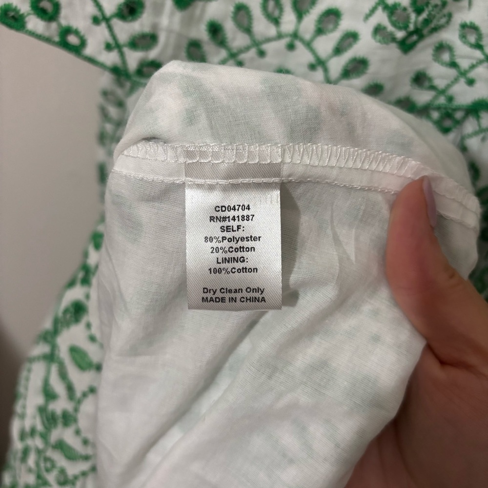 TCEC Green and White Eyelet Midi Dress - Picture 11 of 11